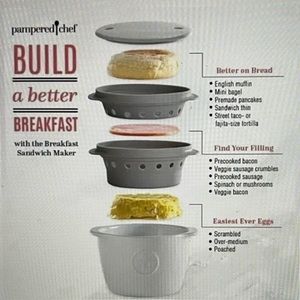 NOT USED Pampered Chef Microwave Breakfast Sandwich Maker